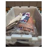 Fabric Pieces for Quilting in Tote w/ Lid