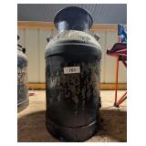 Vintage Milk Can Painted Black Marked Kraft-58 -*