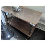 Plywood Side Table w/ Plexi Glass Top