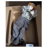 Vintage Porcelain Face Clown Doll -**