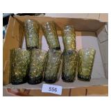 (7) Avocado Green Glasses: Anchor-Hocking
