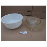 Vintage Mixing Bowl, Fire King Pie Plate &