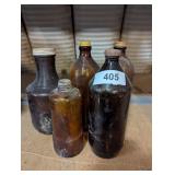 Vintage Brown Glass Bottles
