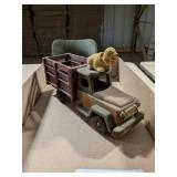 Decorative Wooden Truck w/ Dog Bobble Head on Top