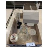 (6) Luminarc Champagne Glasses, Glass Pitcher &