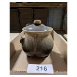 Vintage Brown Drip Glaze Bean Pot