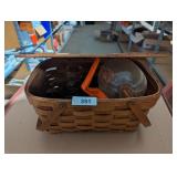 Vintage Picnic Basket w/ (3) Glass Coffee Carafes