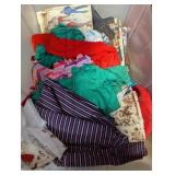 Quilting Fabric Pieces in Tote -**