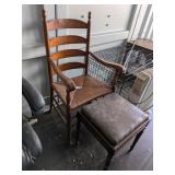 Vintage Captains Chair + Non-matching Foot Chair -