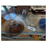 (2) Pyrex Pie Plates, Trifle Bowl, +