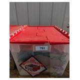 Fabric Pieces in Tote w/ Lid