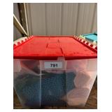 Pieces of Fabric in Tote w/ Lid