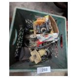 Plastic Milk Crate w/ Assorted Car Parts