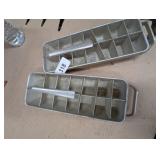 (2) Vintage Aluminum Ice Cube Trays