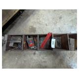 Wooden Divided Box w/ Contents