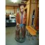 Hand Carved Wooden Left Handed Cowboy