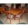 Tell City Table w/ (2) Leaves & (6) Chairs