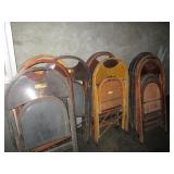 12 Wood Folding Chairs