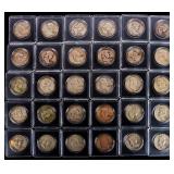 ASSORTED 90% SILVER BEN FRANKLIN HALF DOLLARS-(30)