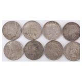 ASSORTED 90% SILVER LIBERTY PEACE DOLLARS - (8)