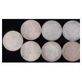 ASSORTED 90% SILVER U.S. MORGAN DOLLARS - (7)