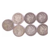 ASSORTED 90% SILVER MORGAN DOLLARS - (7)