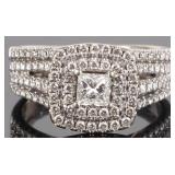 14K WHITE GOLD NATURAL DIAMOND LADIES RING