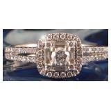 14K WHITE GOLD NATURAL DIAMOND LADIES RING