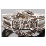 0.65CTW 14K WHITE GOLD LADIES RING W/ DIAMONDS