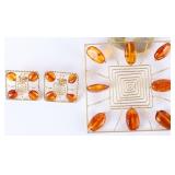 18K YELLOW GOLD FILIGREE AMBER GENERO JEWELRY