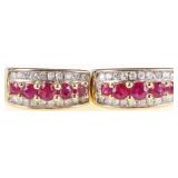 .48CTW 14K YELLOW GOLD EARRINGS W/ RUBY & DIAMOND
