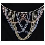 LOVELY 14K GOLD LAYERED DRAPING LADIES NECKLACE