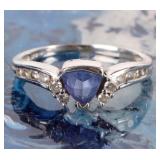 14K WHITE GOLD DIAMOND CZ LADIES RING