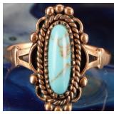 10K YELLOW GOLD SOUTHWESTERN TURQUOISE LADIES RING