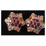 14K YELLOW GOLD LADIES EARRINGS DIAS TOPAZ PERIDOT