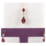 10K YELLOW GOLD NECKLACE & EARRING SET W/ DIAMOND