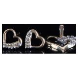 14K YELLOW GOLD HEART JEWELRY SET EARRINGS  PEND