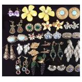 ANTIQUE VINTAGE ORNATE FLORAL LADIES EARRINGS (21)