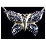 14K YELLOW GOLD LADIES NECKLACE W/ BUTTERFLY PEND