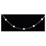 14K GOLD NECKLACE W/ FRESHWATER PEARLS AND BEADS