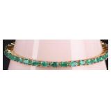 ~5.25CTW EMERALD LADIES STERLING TENNIS BRACELET