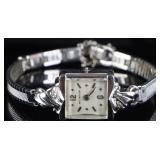 WITTNAUER 14K WHITE GOLD LADIES WATCH 17 JEWELS