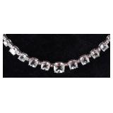 STERLING SILVER LADIES NECKLACE W/ SPINEL GEMS