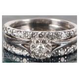 1.13CTW 14 & 10K WHITE GOLD LADIES RING W DIAMONDS