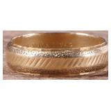 14K YELLOW GOLD MENS RING W/ BEVELS & PERFORATIONS