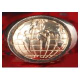 HEAVY 14K YELLOW GOLD MENS WORLD MAP RING