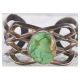 W.B.H. GASPEITE STERLING SOUTHWEST CUFF BRACELET