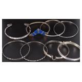 STERLING SILVER LADIES BRACELETS LOT OF EIGHT