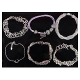 STERLING SILVER LADIES BRACELETS LOT OF SIX