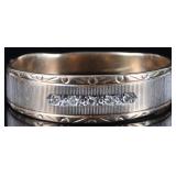 10K YELLOW GOLD MELEE DIAMOND MEN'S ORNATE RING